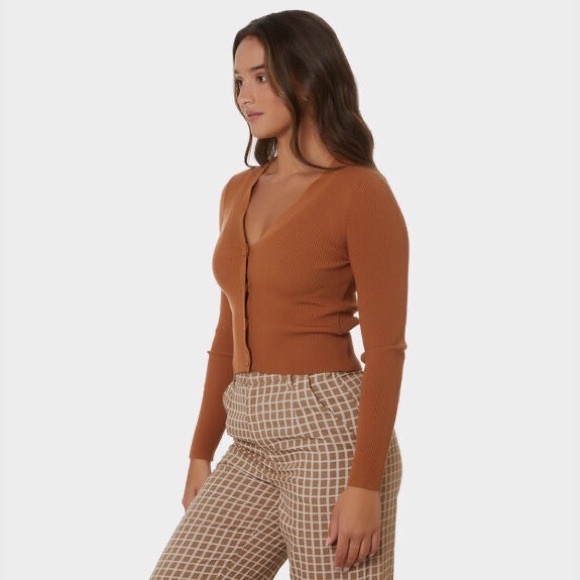RUSTY | Cali Long Sleeve Cardigan Knit Top Butterscotch - Picture 2 of 5